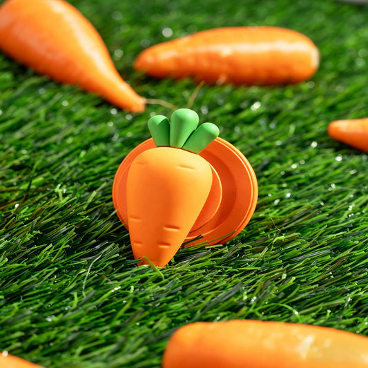 3D Carrot MagSafe Phone Stand, Multi-Angle Ring Holder with Built-in Makeup Mirror
