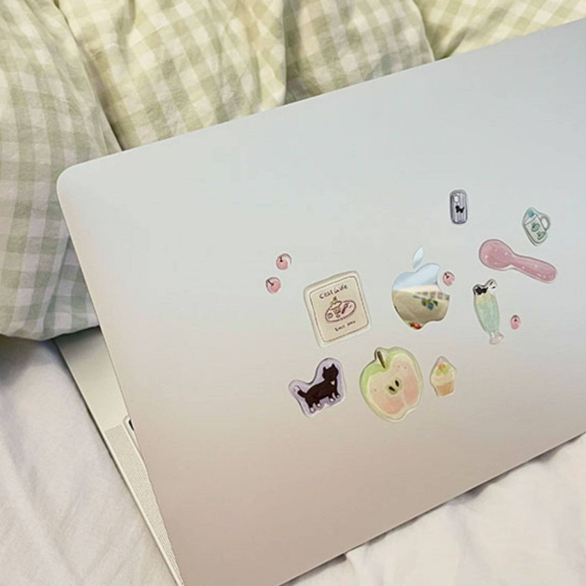 かわいい猫と食べ物のエポキシステッカー、ジャーナル、スマホケース、ノートパソコンのDIY用3D立体デカール