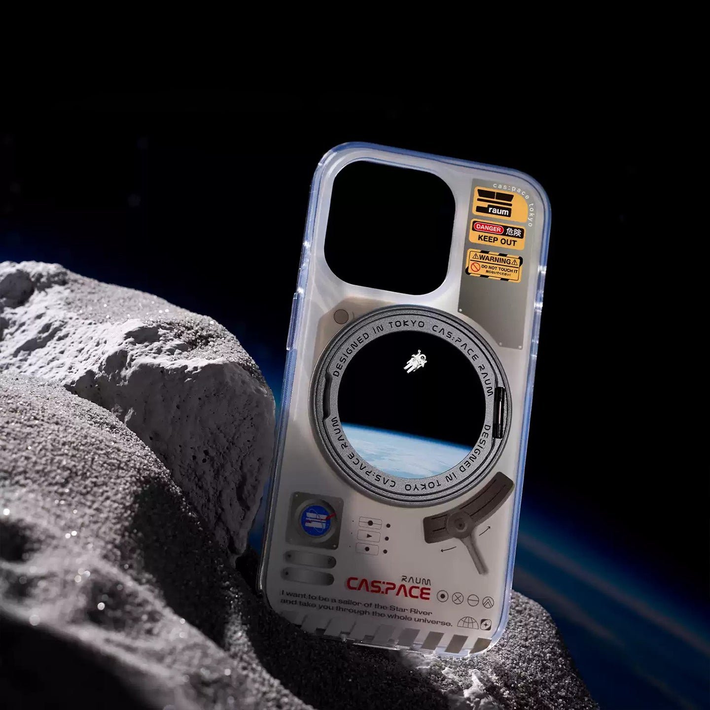 360도 회전 스탠드가 있는 스페이스 캡슐 MagSafe 아이폰 케이스