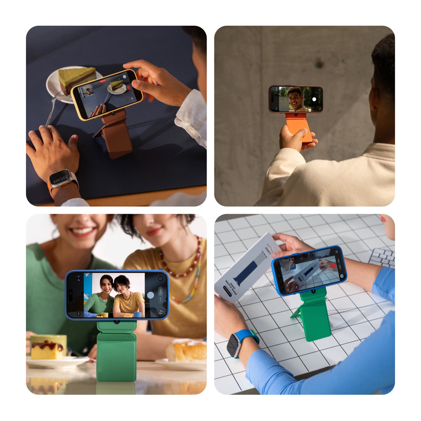 MagSafe Wallet Phone Stand, Foldable Multi-Angle Card Holder Cell Phone Grip for iPhone Series