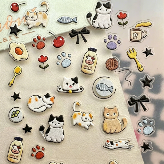 Cute Cat & Dog Stickers, Ins Style Decals for iPad, Phone Case, Laptop & Journal Decor