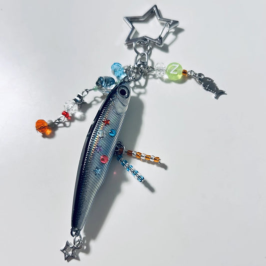 Vintage Salted Fish Keychain, Retro Fish Charm Bag Pendant, Y2K Accessory