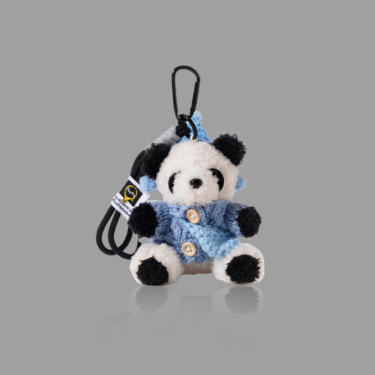 Cute Knitted Sweater Panda Plush Bag Charm, Cartoon Panda Backpack Pendant