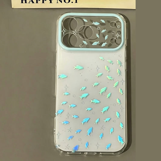 Summer Blue fish iPhone Case, Shockproof Double-Layer Protective