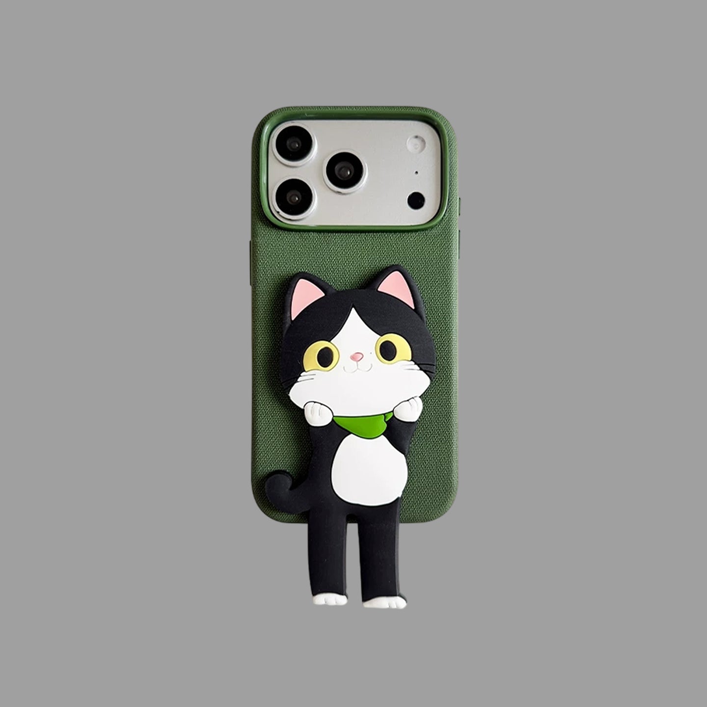 Long‑Leg Animal Stand iPhone Case, Fabric Texture 3D Cartoon Protective Cover