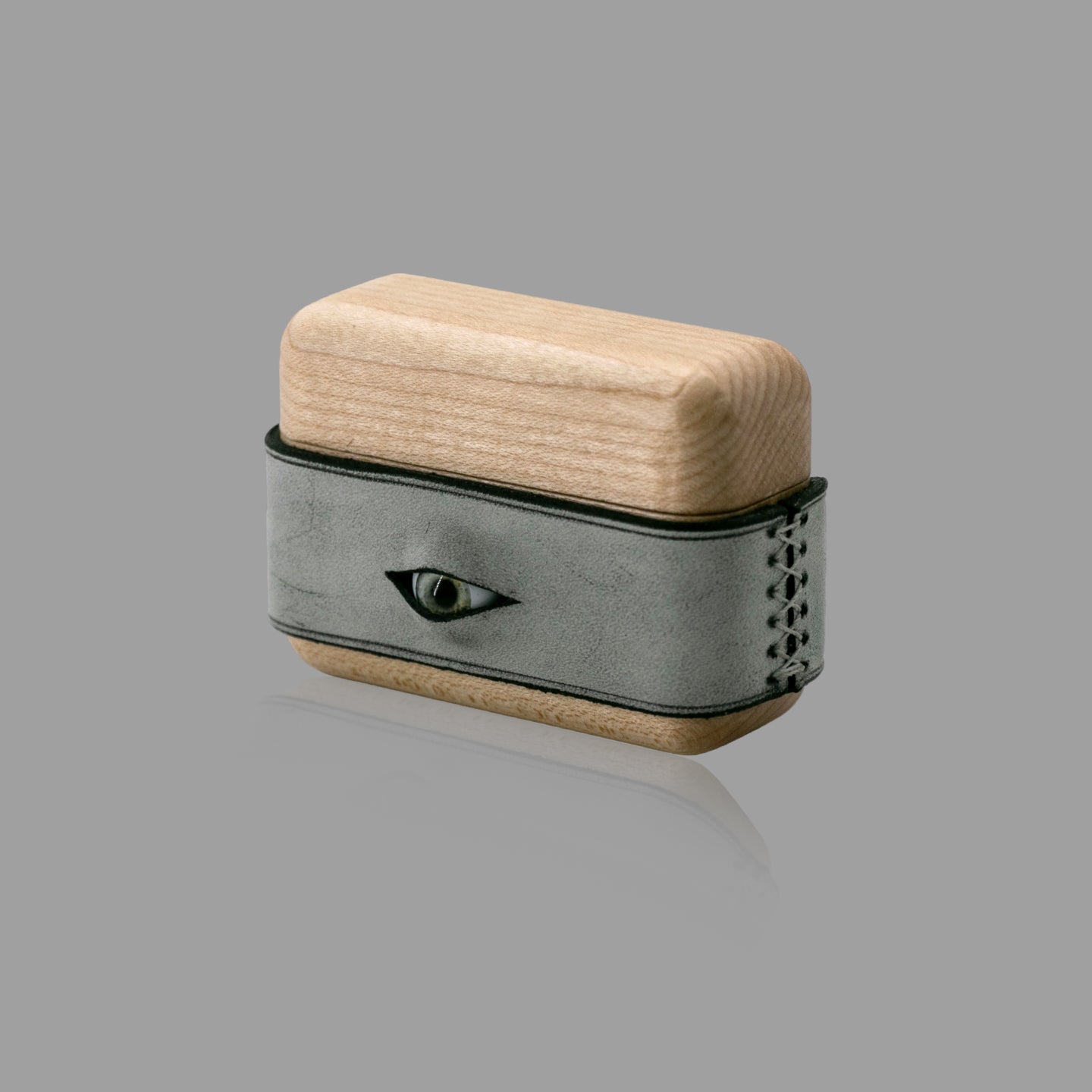 Wood & Leather AirPods Case with Handmade Eye Detail