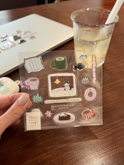 可愛い3Dゼリーエポキシシール、iPad、スマホ、ノートパソコン、手帳用インス風盛り上がりデカール
