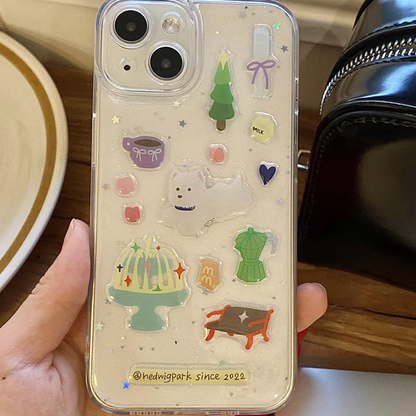 可愛い3Dゼリーエポキシシール、iPad、スマホ、ノートパソコン、手帳用インス風盛り上がりデカール