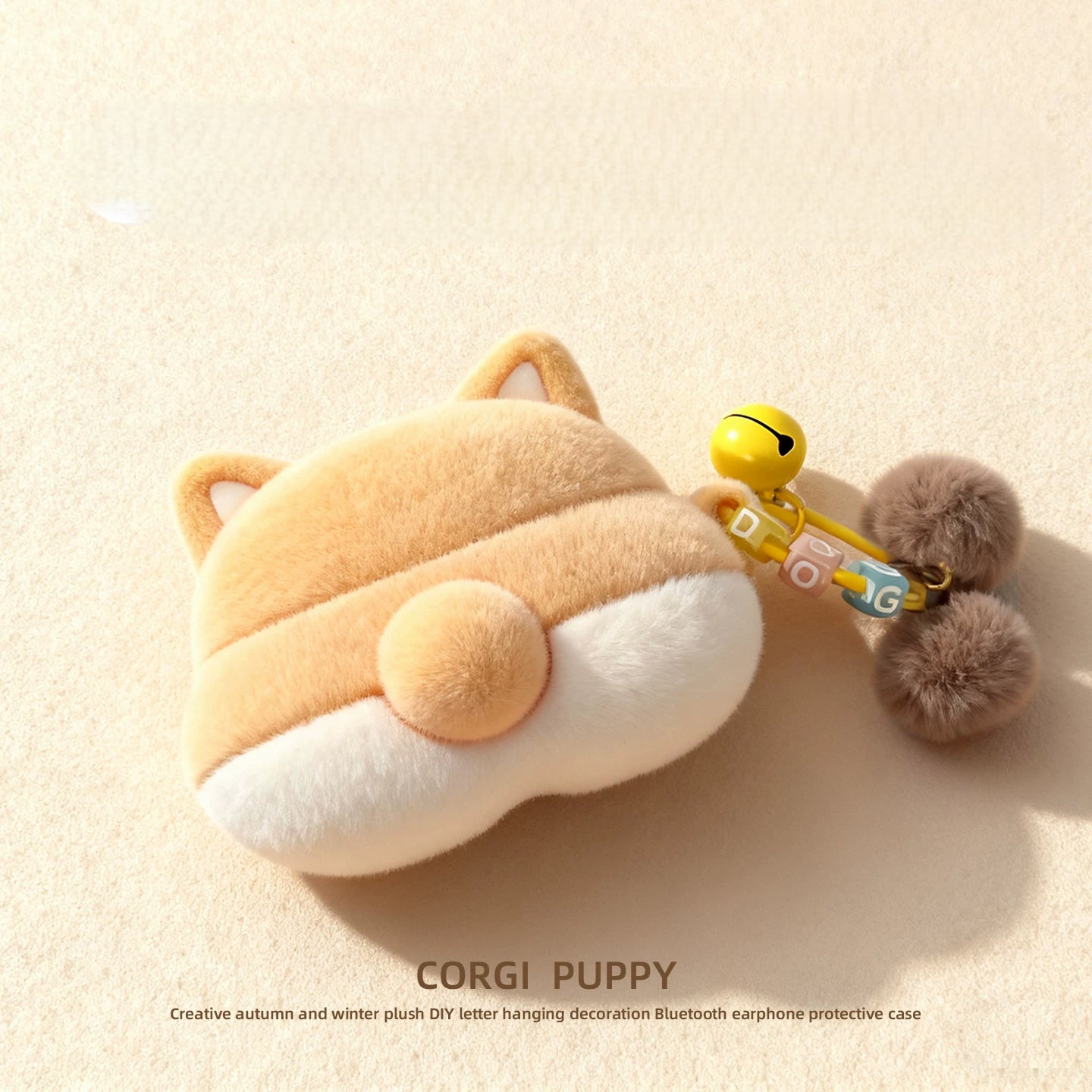 Flocked Corgi Butt AirPods Case