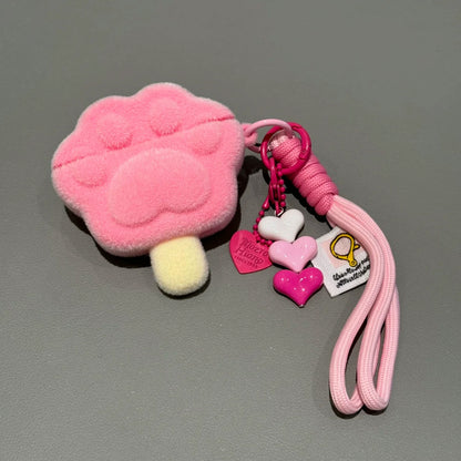 Flocked Cat Paw Popsicle AirPods Case