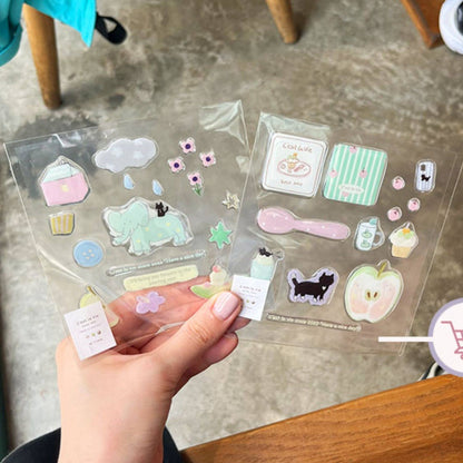 코끼리 & 고양이 에폭시 스티커, 저널, 휴대폰 케이스 및 노트북 DIY를 위한 귀여운 3D 입체 데칼
