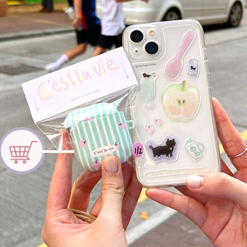 かわいい猫と食べ物のエポキシステッカー、ジャーナル、スマホケース、ノートパソコンのDIY用3D立体デカール