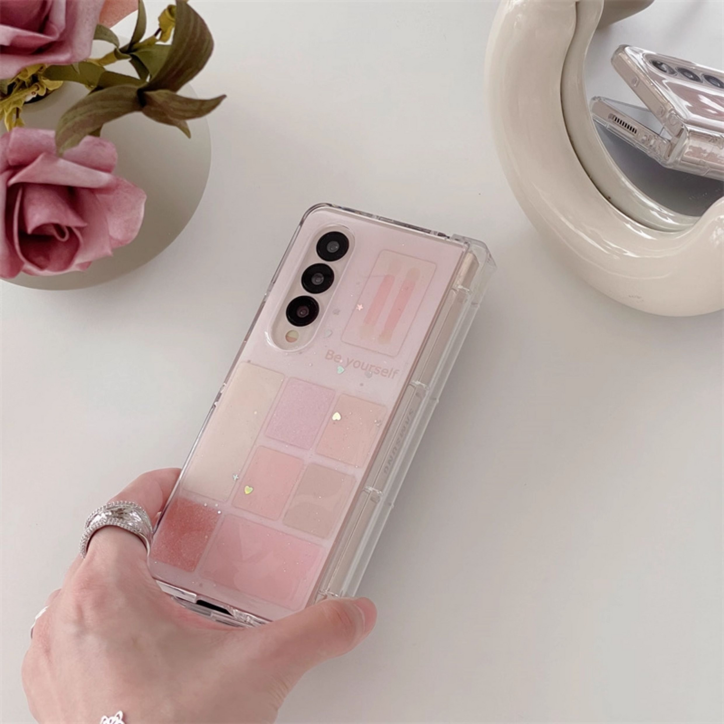 Galaxy Z Fold 保護ケース - アイシャドウパレット風デザイン