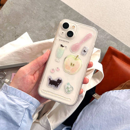 かわいい猫と食べ物のエポキシステッカー、ジャーナル、スマホケース、ノートパソコンのDIY用3D立体デカール