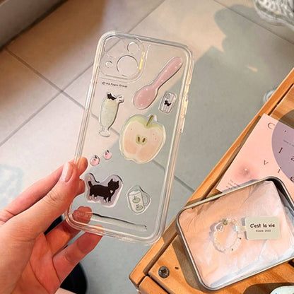 かわいい猫と食べ物のエポキシステッカー、ジャーナル、スマホケース、ノートパソコンのDIY用3D立体デカール