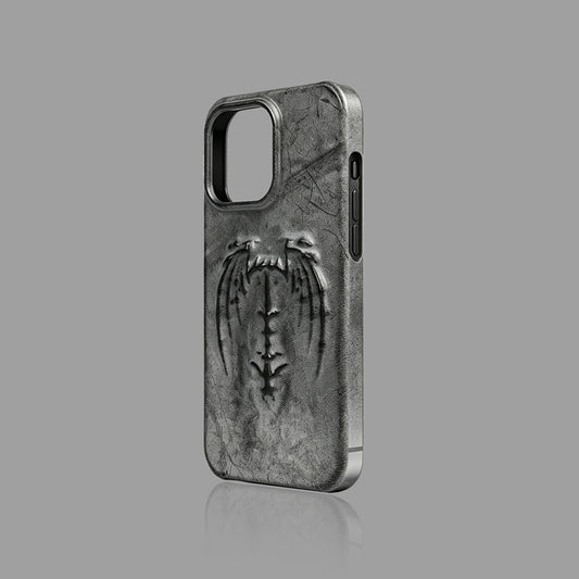 Vintage Gothic Vampire Bat Embossed iPhone Case