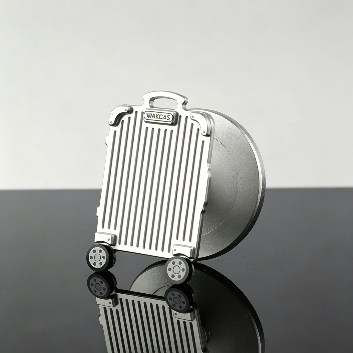 Suitcase MagSafe Phone Holder, Mini Luggage Design Stand with Spinning Wheels