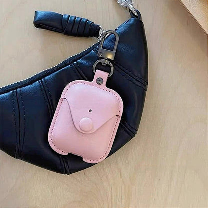 Vintage Pink Leather AirPods Case with Lanyard