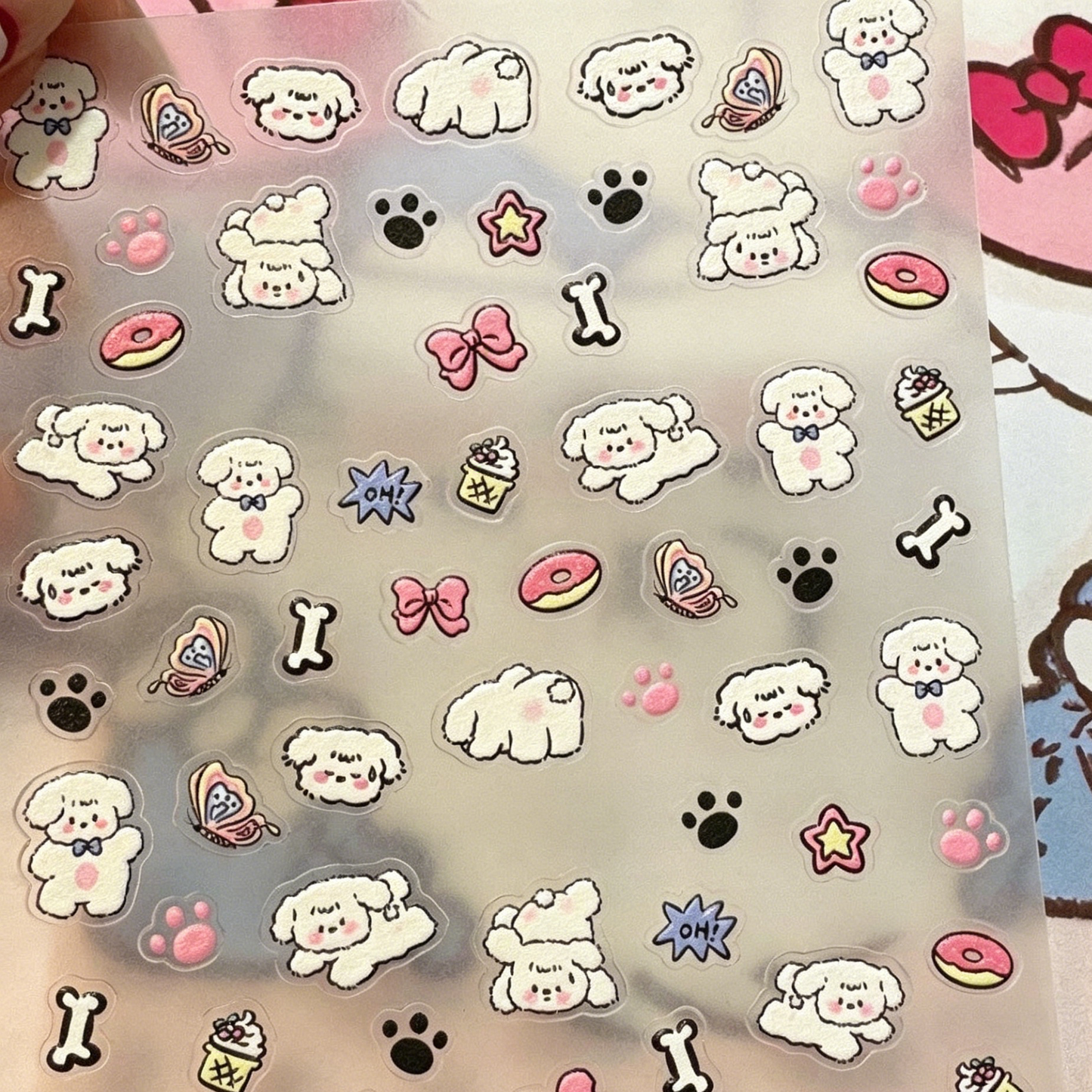 かわいい猫と犬のステッカー、iPad、スマホケース、ノートパソコン、手帳用インス風デカール