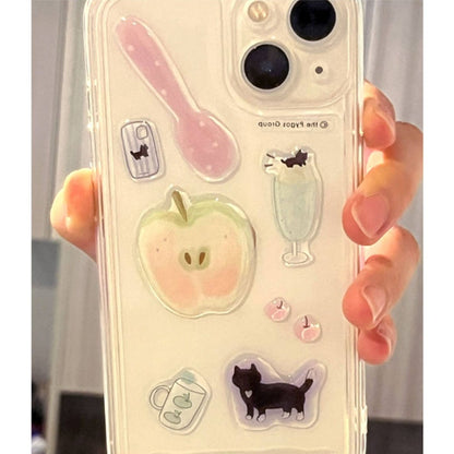 かわいい猫と食べ物のエポキシステッカー、ジャーナル、スマホケース、ノートパソコンのDIY用3D立体デカール
