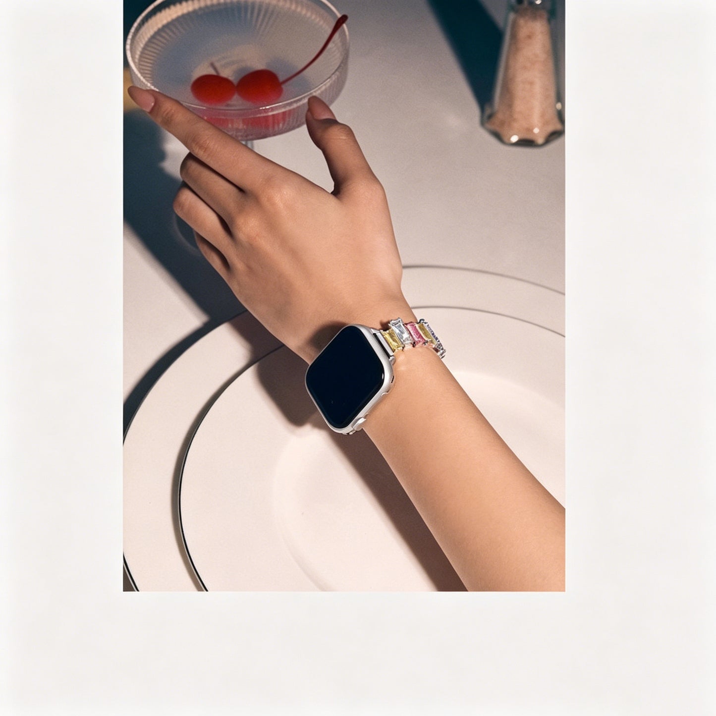 Colorful Rectangle Rhinestone Bracelet Watch Band for Apple Watch