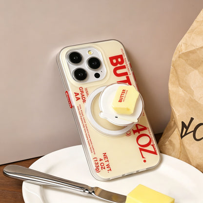 回転式バターMagSafeスマホホルダー、かわいい食べ物モチーフのスタンド