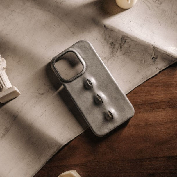 Three Eyes Handmade Vintage Leather iPhone Case