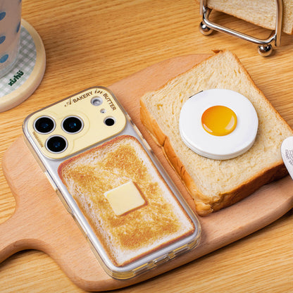 Toast Pattern Magnetic Phone Case, Niche Fun Original Design