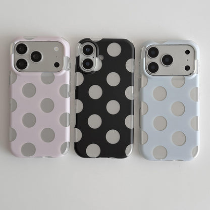 Hollow Polka Dot iPhone Case, Minimalist Matte Protective Cover