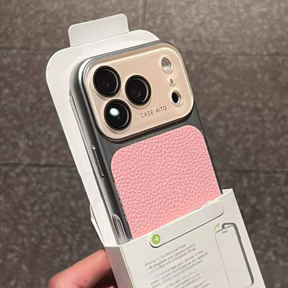 Retro Lychee Leather Texture iPhone Case