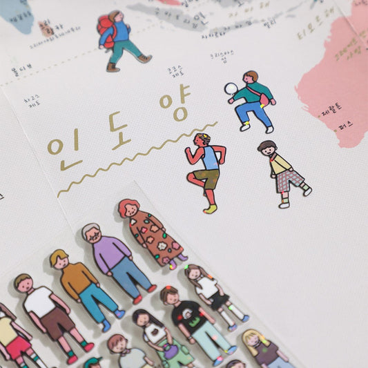 Cute Glitter Illustration Stickers