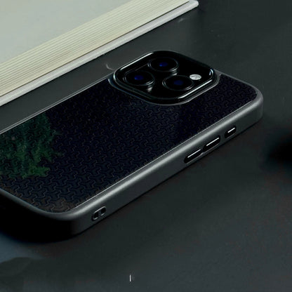 Black Geometric Pattern MagSafe Glass iPhone Case