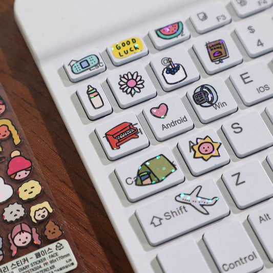 Cute Glitter Illustration Stickers