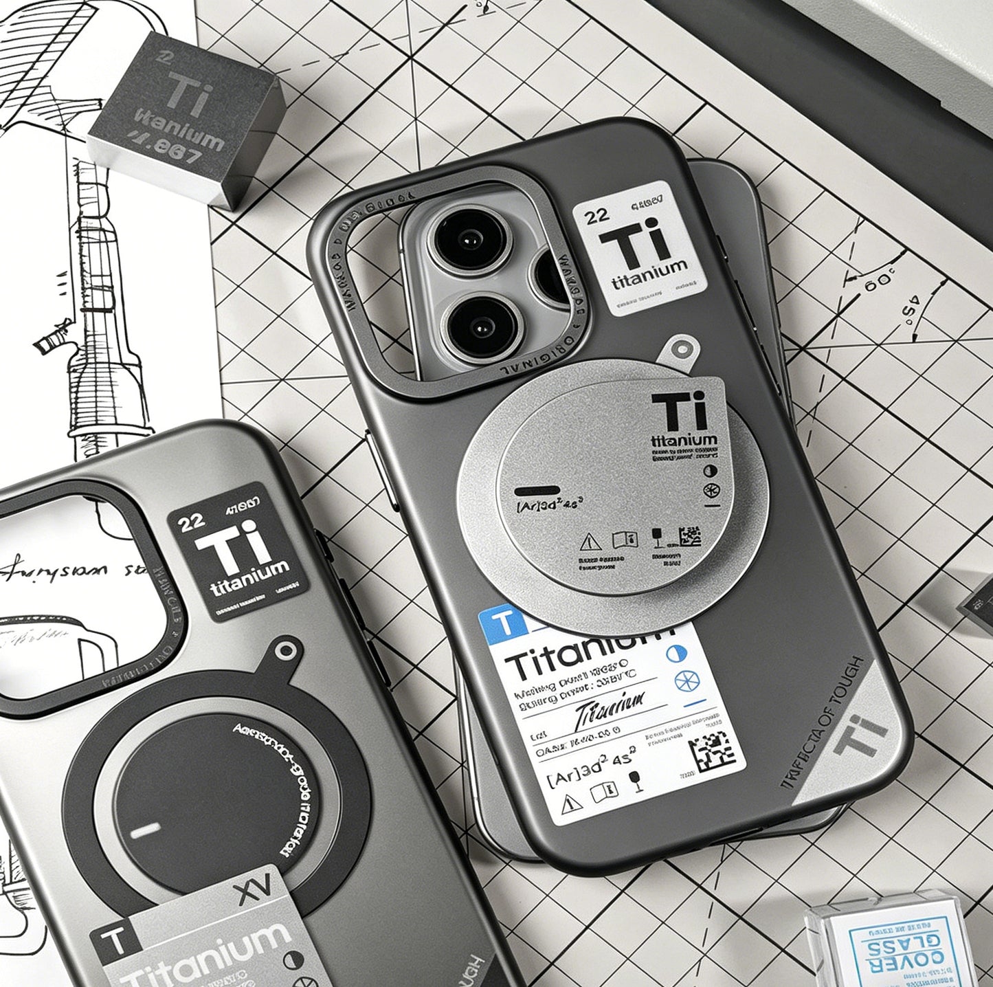 Titanium Periodic Table MagSafe Phone Holder