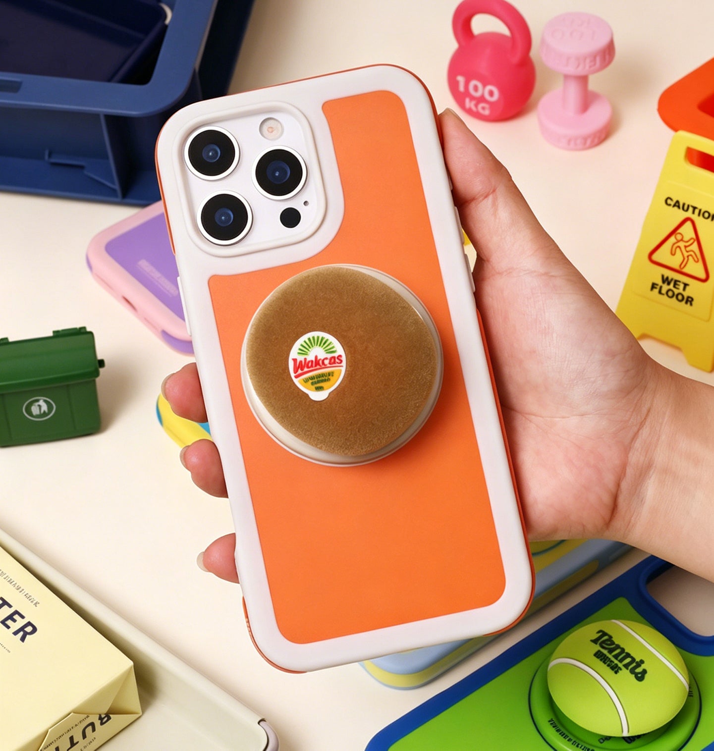 かわいい3Dキウイ マグネット式スマホグリップ、ミニマリストなトレンドマグネットスタンド