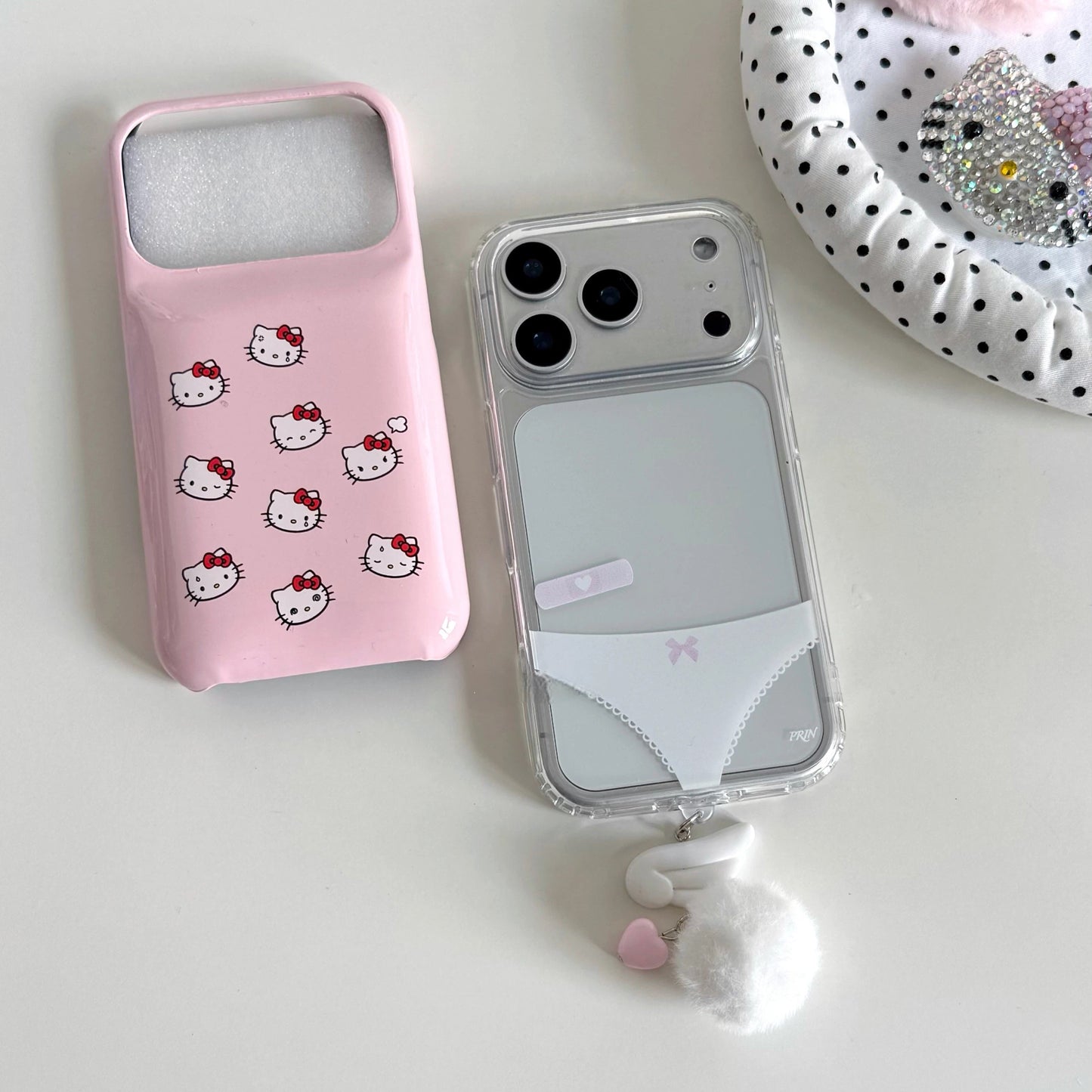 Y2K Coquette Aesthetic iPhone Case with Fluffy Charm