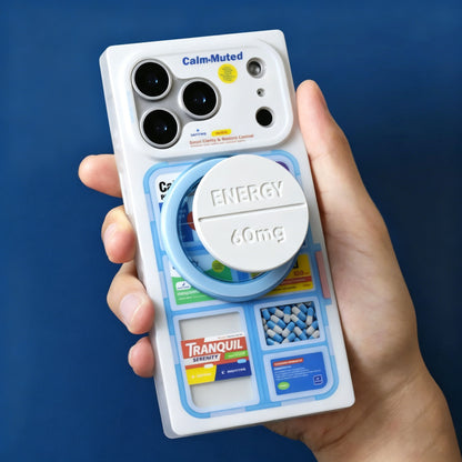 アクリル製ピル型マグネット式スマホホルダー、オリジナルトレンディデザイン、伸縮式マグネットスマホスタンド
