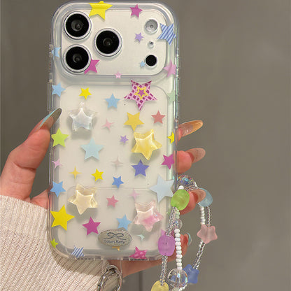 Kawaii Transparent Star Case with Removable Charm Strap