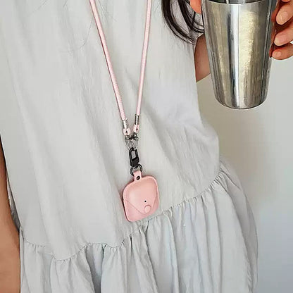 Vintage Pink Leather AirPods Case with Lanyard