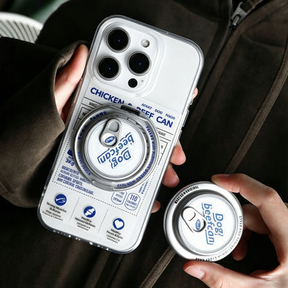 オリジナルメタルマグネット式携帯電話スタンド、缶型シルバー ユニークなクリエイティブトレンディマグネットホルダー