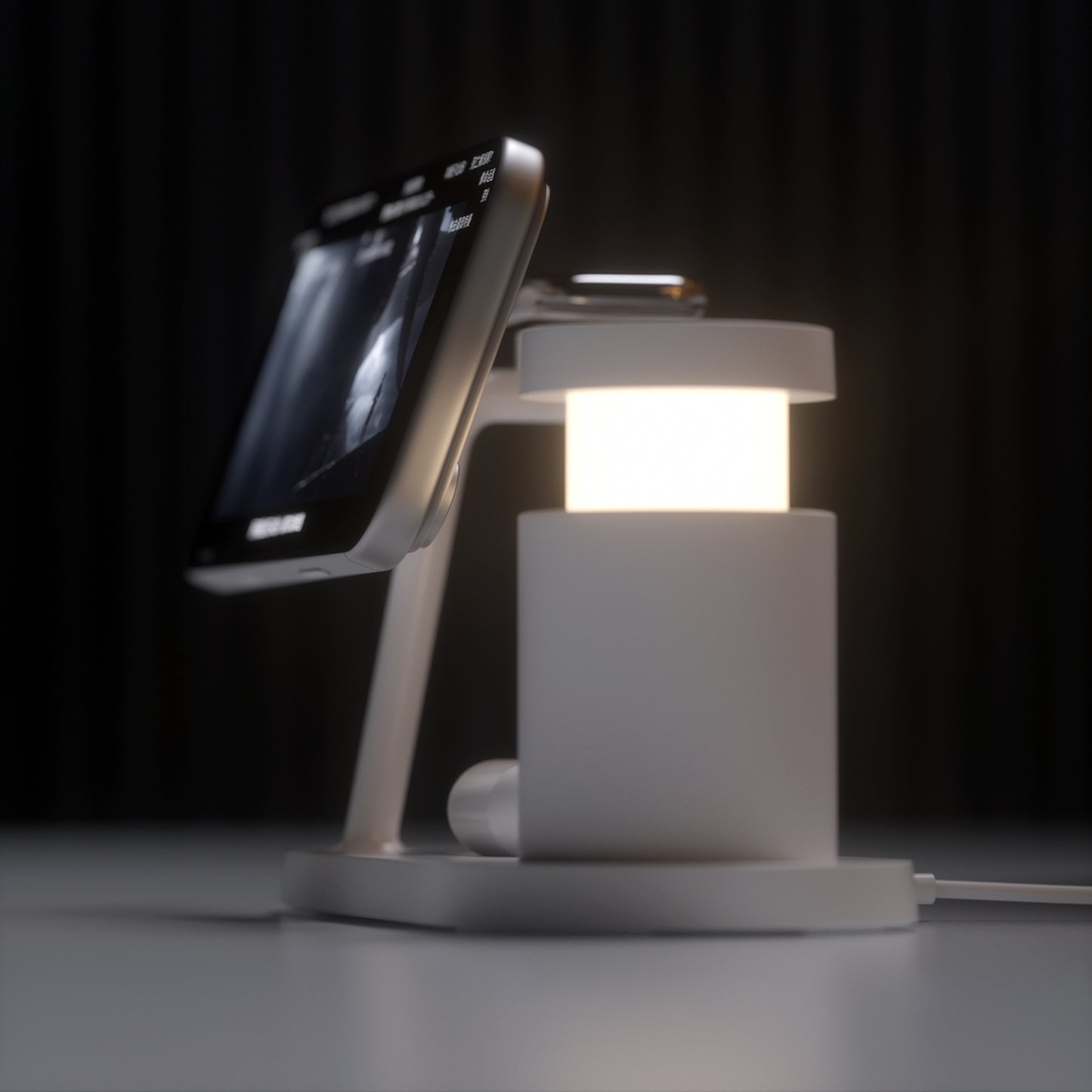3 in 1 Magnetic Wireless Charging Station with Touch Night Light, MagSafe Charger Stand for iPhone, iWatch & AirPods