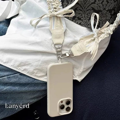 길이 조절 격자무늬 휴대폰 끈