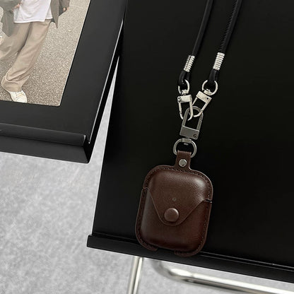 Vintage Leather AirPods Case with Detachable Lanyard