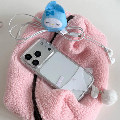 Y2K Coquette Aesthetic iPhone Case with Fluffy Charm