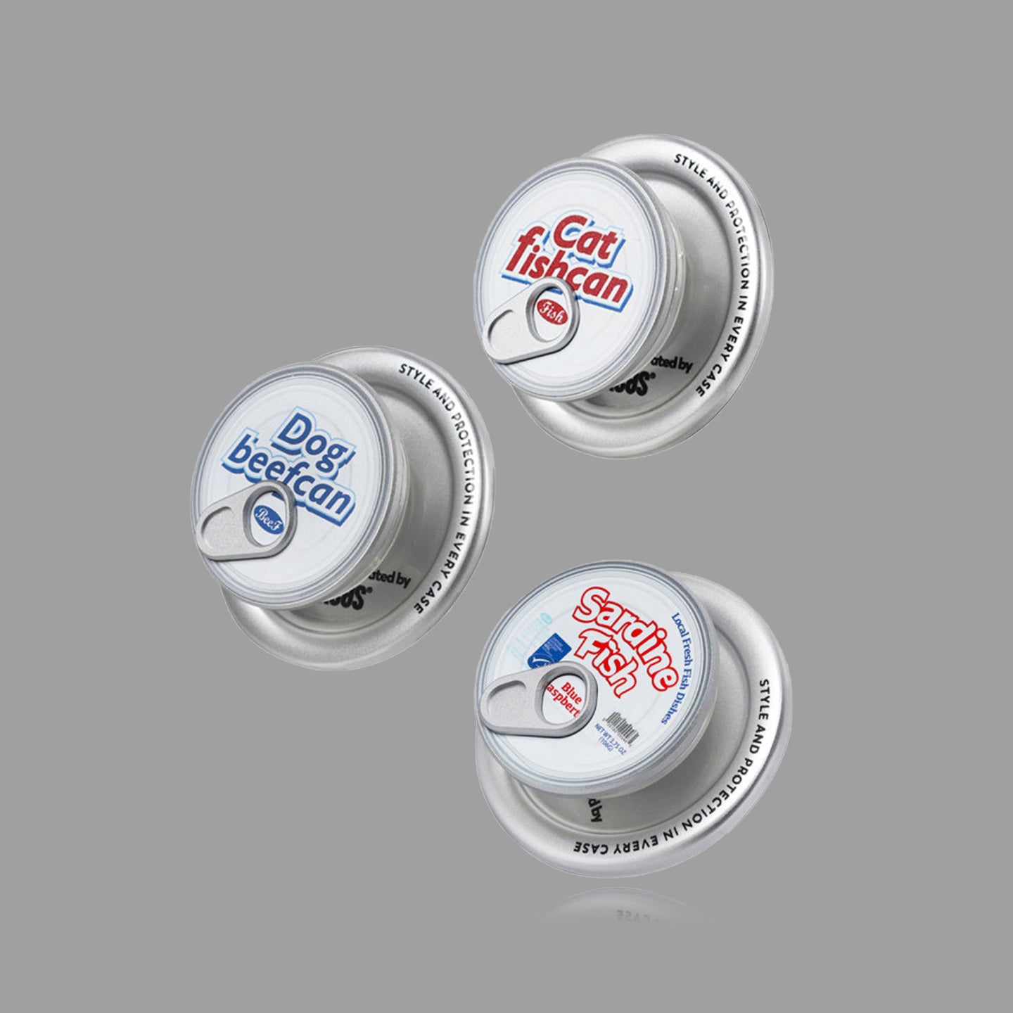 オリジナルメタルマグネット式携帯電話スタンド、缶型シルバー ユニークなクリエイティブトレンディマグネットホルダー