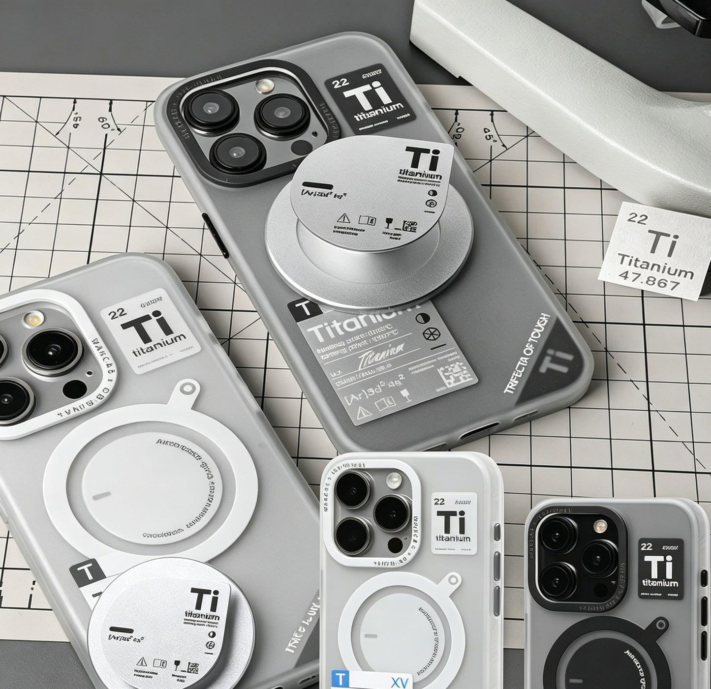 Titanium Periodic Table MagSafe Phone Holder