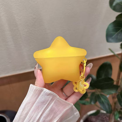 별 모양 장식이 달린 무광 에어팟 케이스 (별 모양 참 장식 포함)