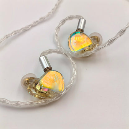 Iridescent Resin Wired In Ear Headphones,  Optional Mic & Type-C Plug for Daily Music Calls