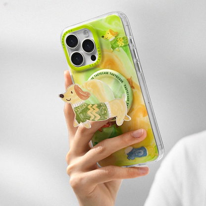 Watercolor Dachshund MagSafe iPhone Case with Matching Stand