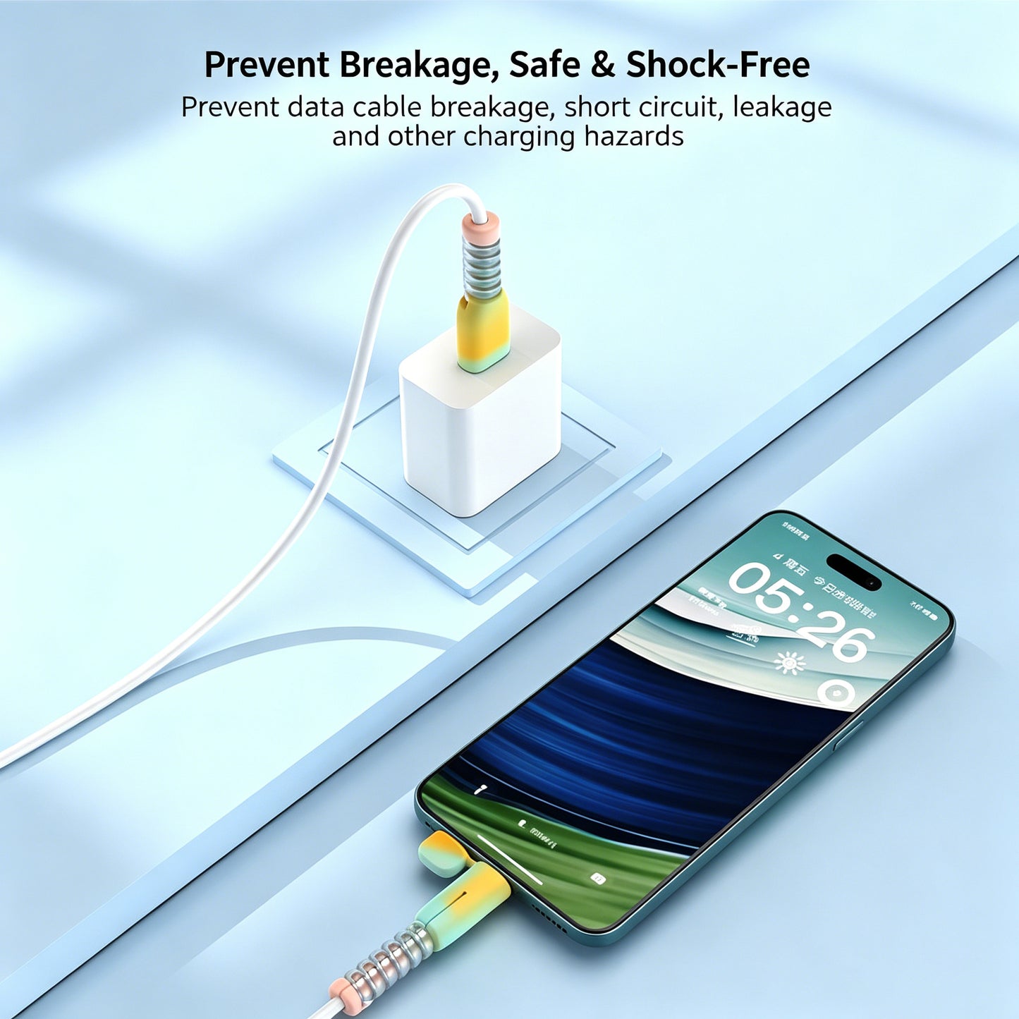 Cable Protector Anti-Break Charging Cord Saver Compatible with iPhone Charger Cable Anti-Split Wire Connector Guard